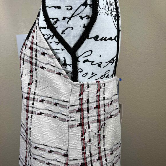 Zara Cream top women texture sleeveless black lace blouse size L bohemian boho - Picture 10 of 15